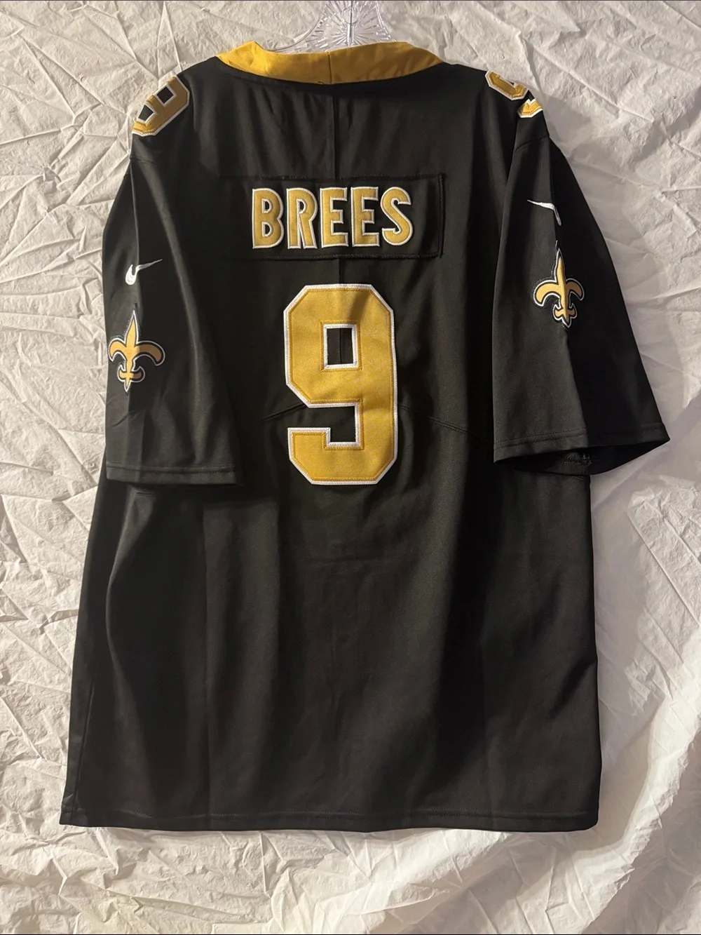 Nike Men’s Drew Brees #9 Black and Gold New Orleans Saints Jersey